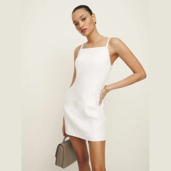 Reformation Dresses & Skirts - NWOT Reformation Phillipa Linen Dress in White Sleeveless Mini Size 0